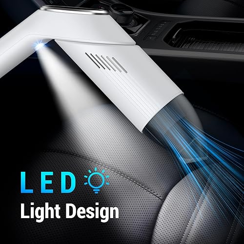 Miniatura 8 de Aspiradora de mano inalámbrica, succión fuerte de 12 KPa y cabezal giratorio de 180, boquillas 2 en 1 para pelo de mascotasautomóvilhogar,