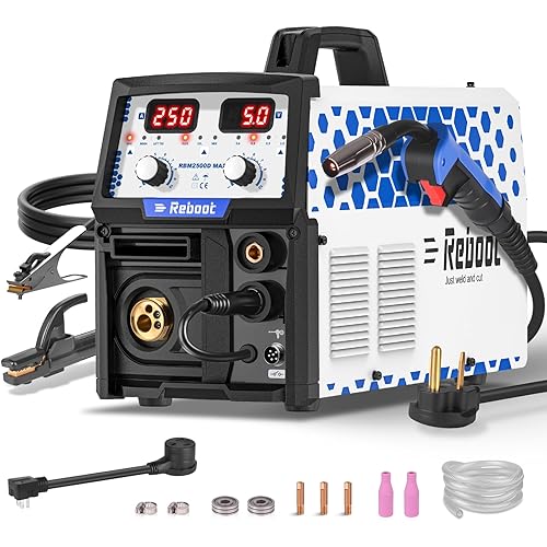 Reboot RBM2500D MAX 180A 5-in-1 MIG Welder, Premium Build, Spool Gun Compatible for Aluminum, Lift TIG, MIG Gas/Gasless, Stick, 120V/240V Dual Voltage Multiprocess Welding Machine