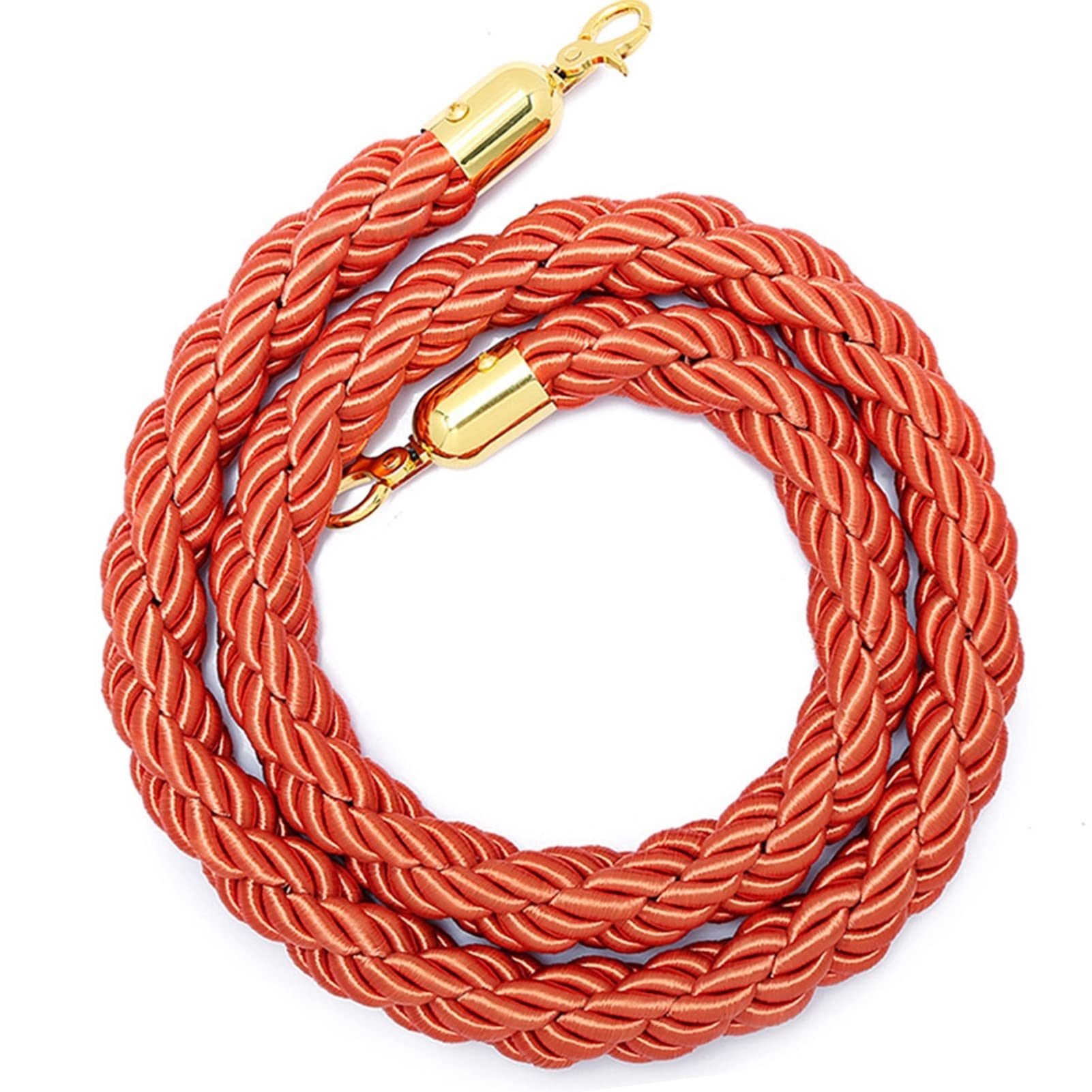 ZBBGTJK Crowd Control Rope with d Hooks 2.5m Braided Hemp Queue Ber for Line Management Retractable Stanchion Rope Event and Venue Use (8.2ft)