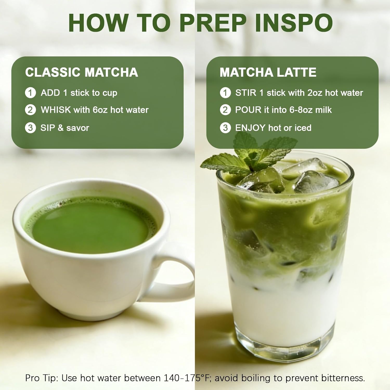 Matcha Powder Single Serving Sticks - Healliance Ceremonial Grade Matcha Powder with Lion's Mane and Ashwagandha for Calm Focus and Antioxidant Support (30 Packets) - Image 6