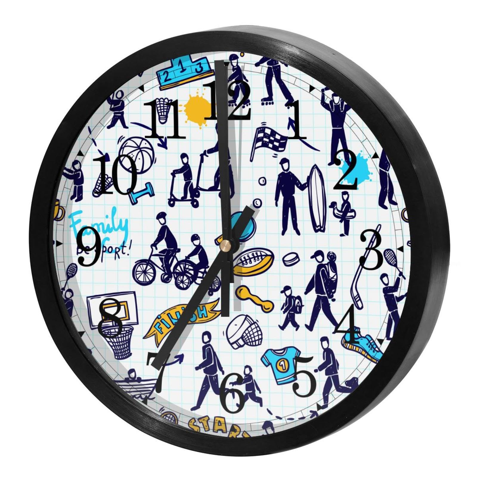 Horloge murale à quartz à piles silencieuse et haute précision