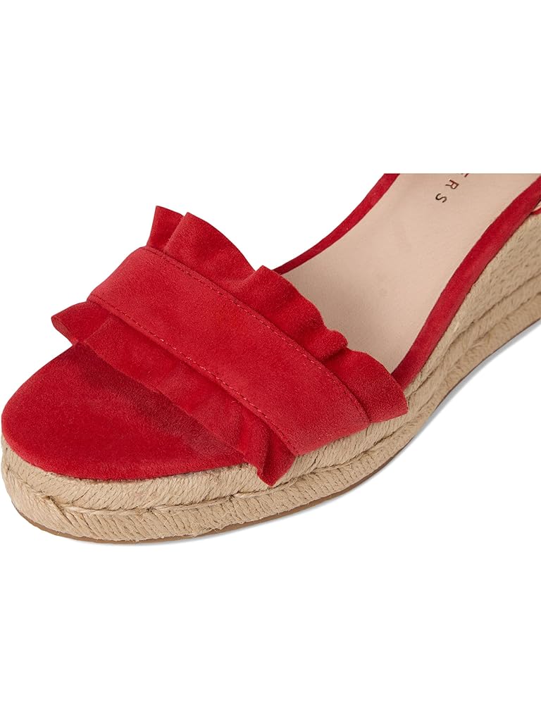Red Jack Rogers Rozette Ruffle Wedge - Suede