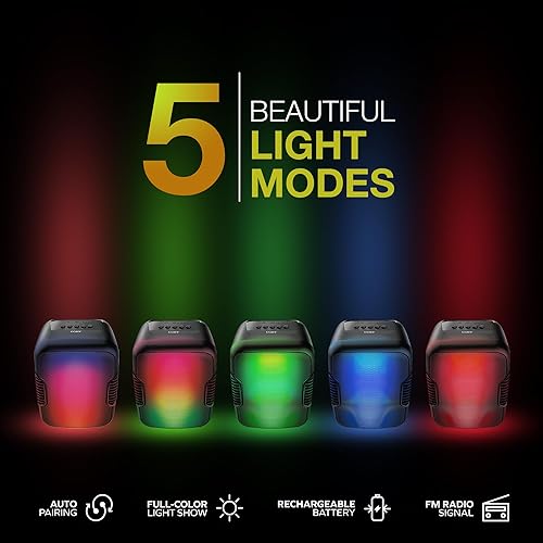 Miniatura 4 de Coby Altavoz inalámbrico definitivo  5 modos de iluminación, audio de alta fidelidad, diseño apto para viajes, hasta 6 horas de tiempo total de