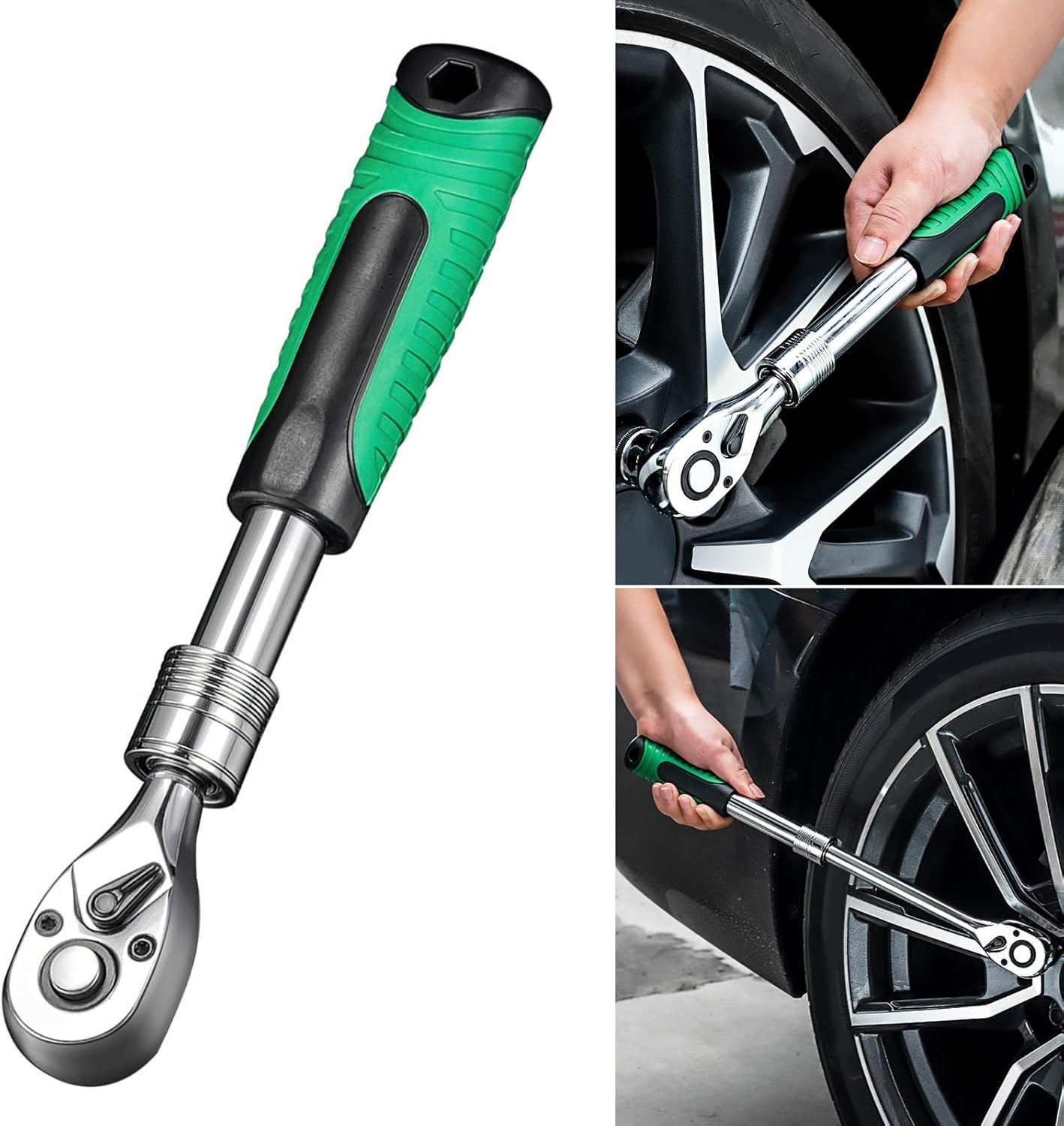 1/4" 3/8" 1/2" Drive Standard Ratchets Wrenches 72 Tooth Extendable Telescopic Sockets Spanners Hand Tool Ratchets