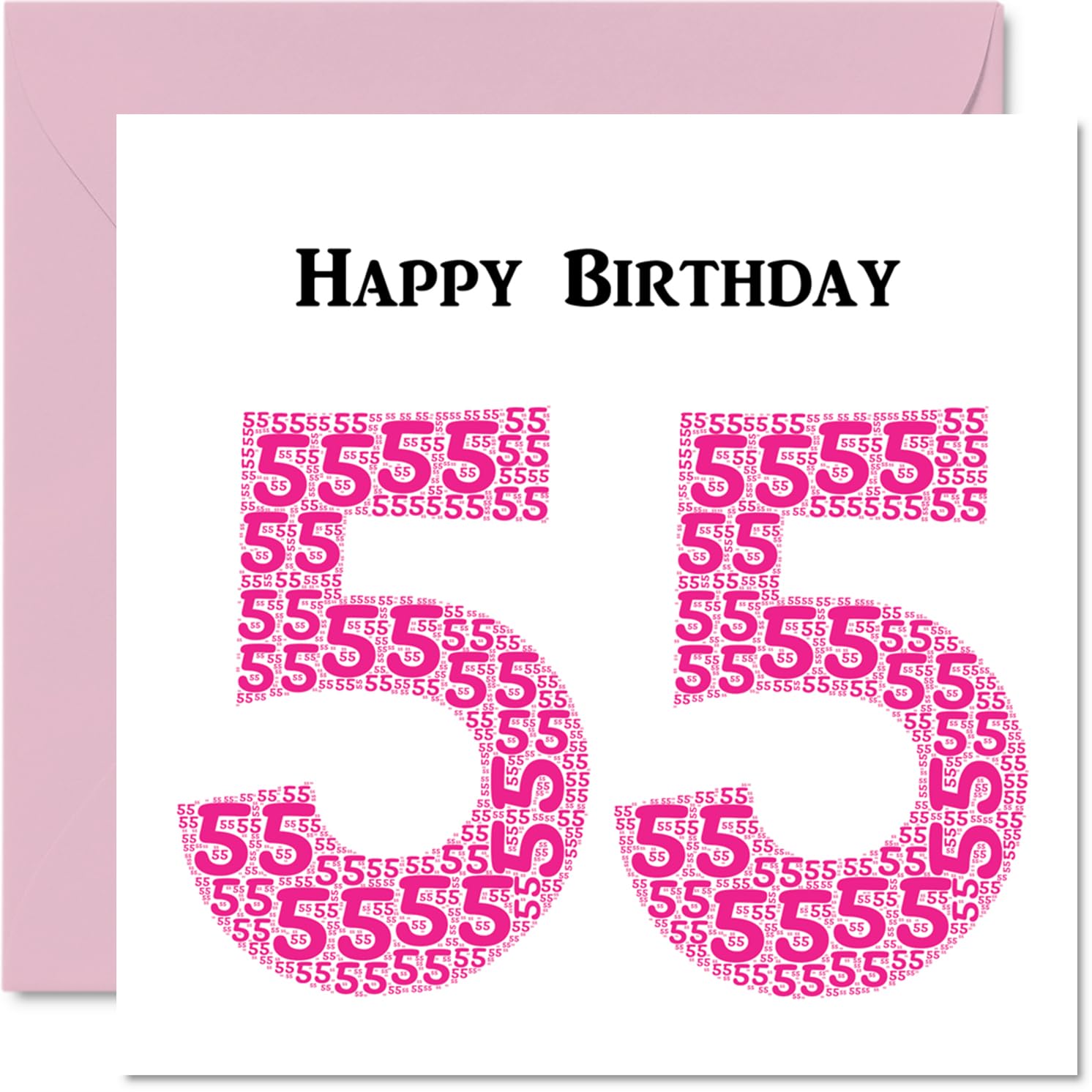 Biglietto Auguri 52° Compleanno Stuff4, Design Neon Glow, 145x145 Mm, Con Busta, Ecologico, Per Uomo E Donna