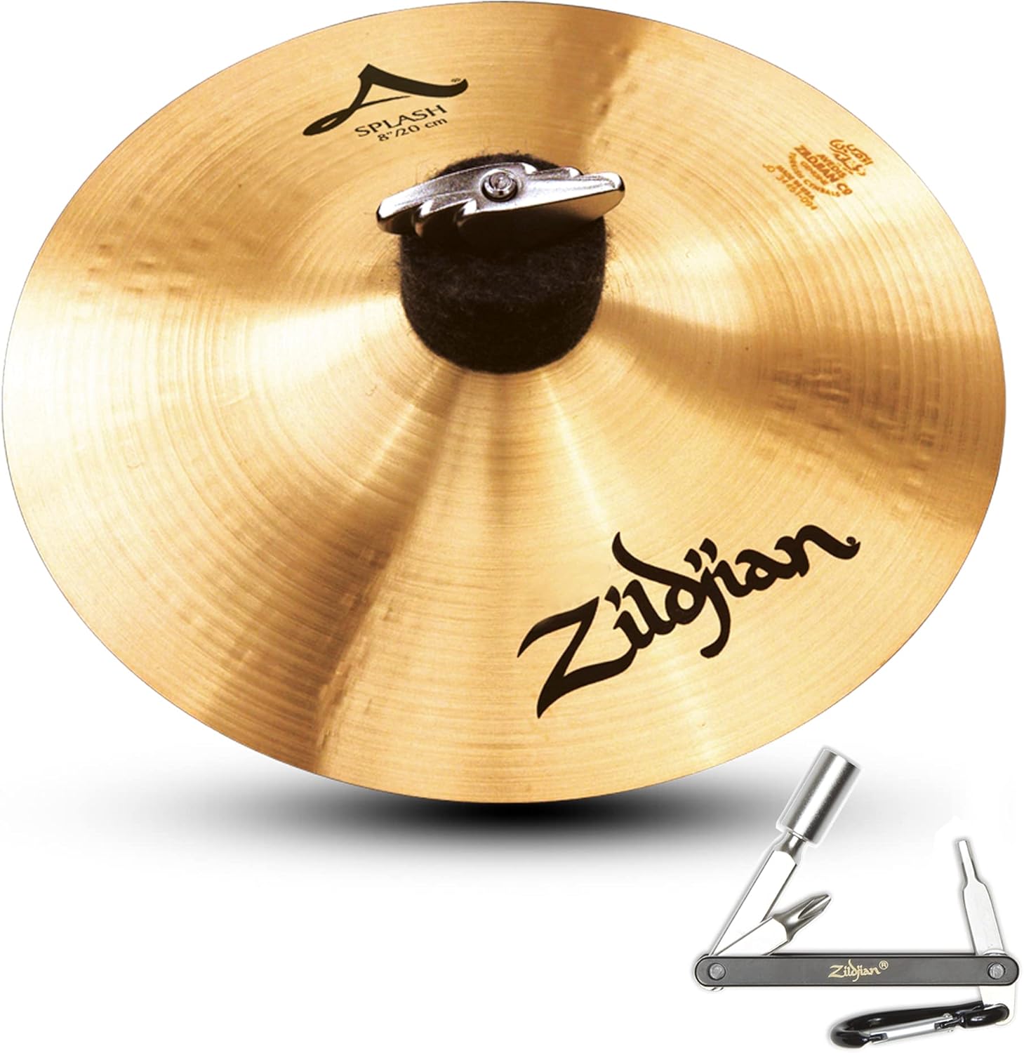 Zildjian A0210 8" Splash Drumset Cymbal W/Crash Type & Traditional Finish With ZKEY