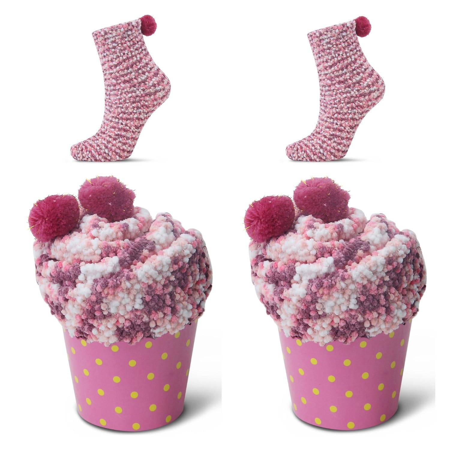 JARSEEN 2/3 Confezione Regalo Calzini Natale Calze San Valentino Caldi Donna Super Morbidi Calzettoni DIY