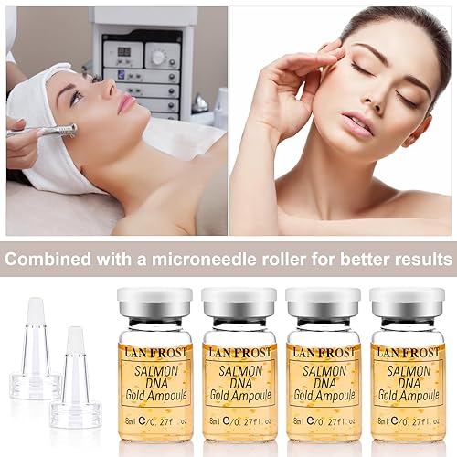 Miniatura 5 de BB Facial Glow Starter Kit de suero de ácido hialurónico Esencia para el cuidado de la piel, ampolla de ADN de salmón 0.27 onzas, 12 viales, kit de