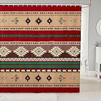 Vista 29 de Cortina de baño azteca de 72 pulgadas de ancho x 72 pulgadas de largo, cortina de ducha étnica tribal con flechas occidentales, juego de cortina