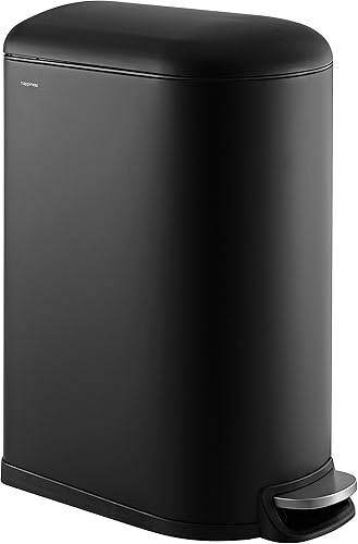 Miniatura 7 de happimess HPM1009H Roland Mini - Cubo de basura de 2.6 galones con apertura por pedal, color azul piscina, con tapa de cierre suave, resistente a