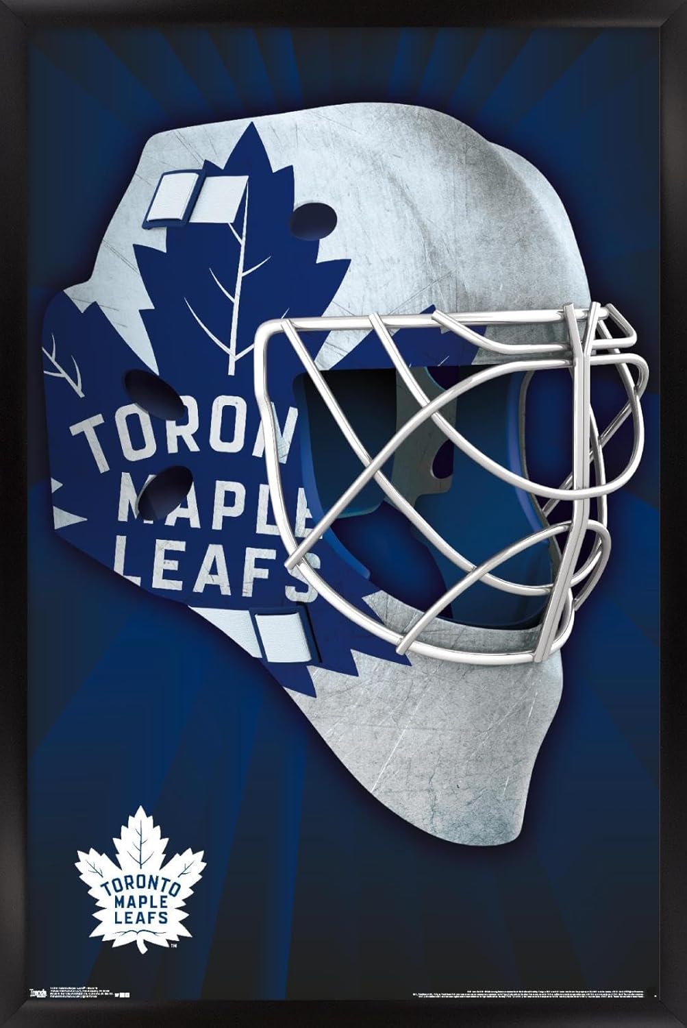 Trends International NHL Toronto Maple Leafs - Mask 16 Wall Poster, 22.375" x 34", Black Framed Version