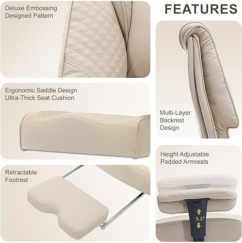 Miniatura 7 de Silla de oficina grande y alta de 400 libras de ancho, silla de oficina ejecutiva de cuero con respaldo alto con reposapiés, sillas ergonómicas