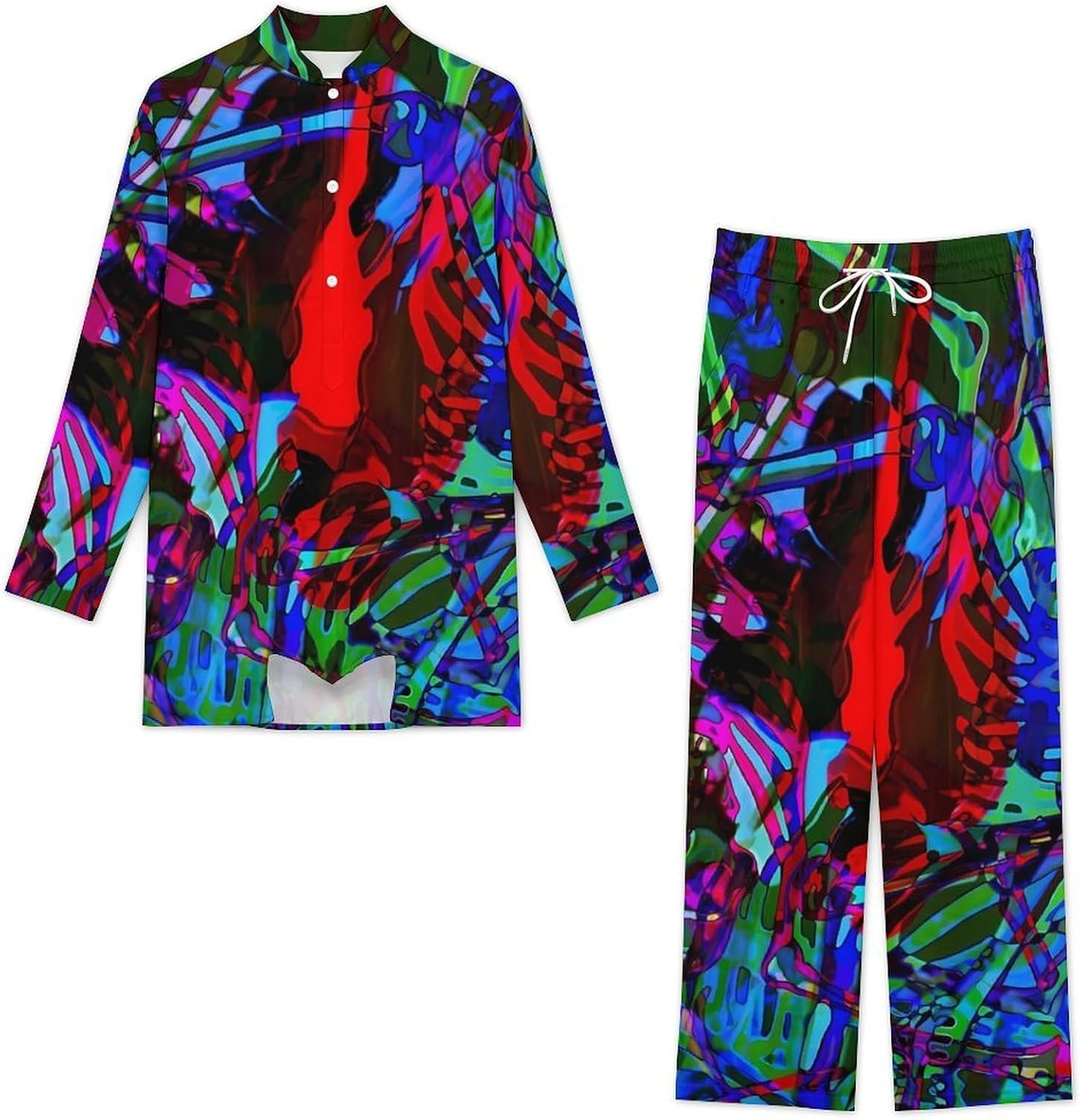 Men's Indian Style Kurta Set Two Piece Ethnic Outfit Sleepwar Pajamas for Daily Vacation Wear