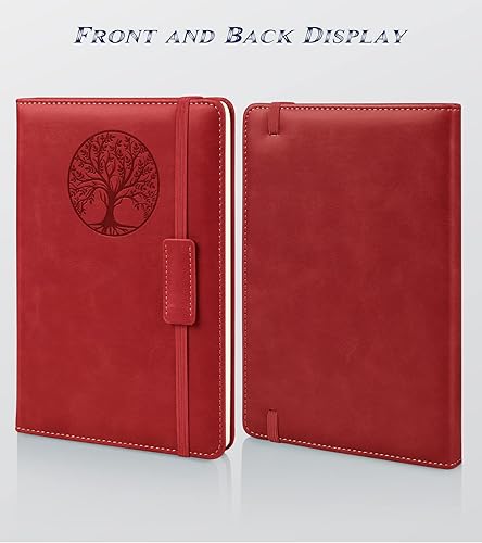 Miniatura 3 de Cuaderno de diario forrado de cuero de tapa dura para mujeres y hombres, diario de árbol de la vida de 5.7 x 8.3 pulgadas para escribir, cuaderno de