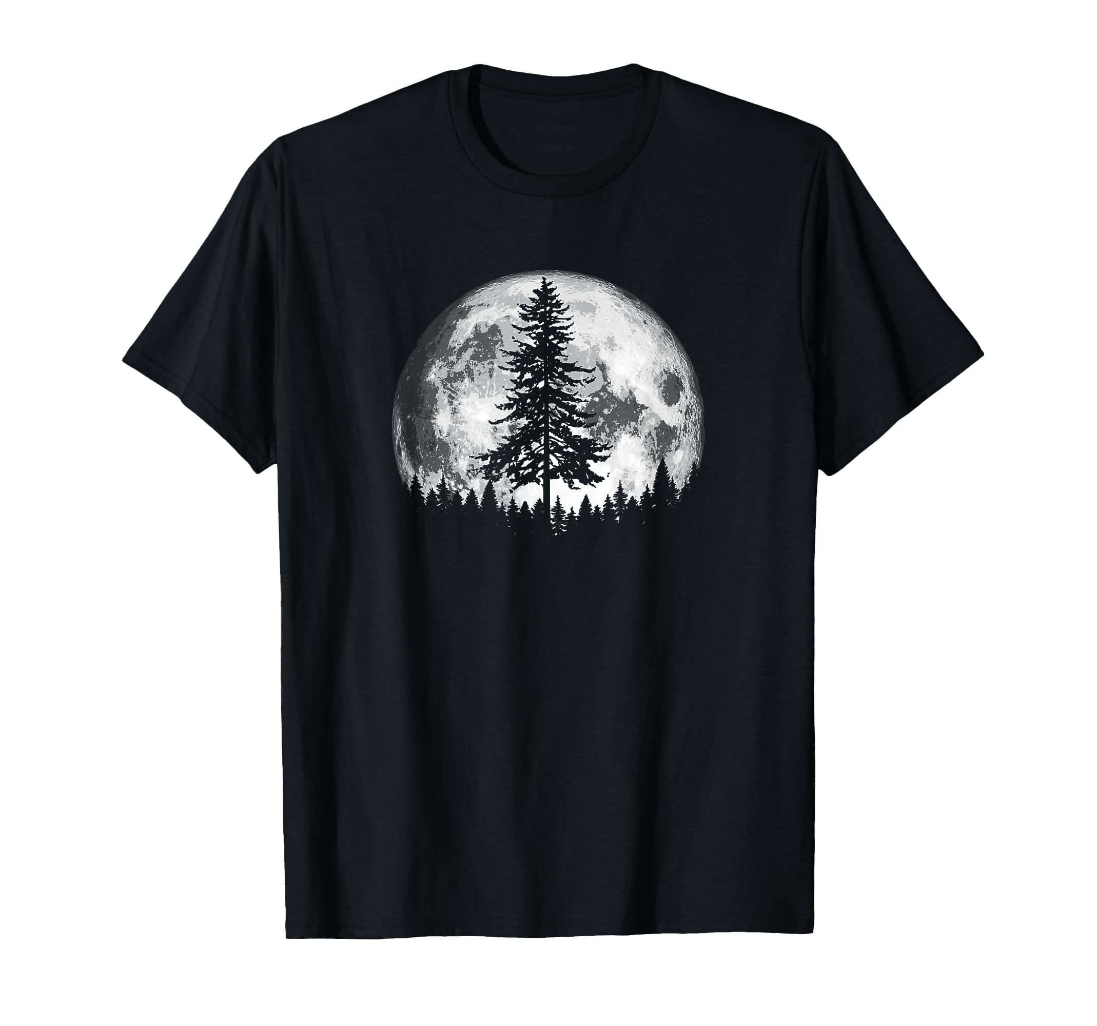  Mountain Life Outdoor Junkie Tees Retro Full Moon & Minimalist Pine Tree Vintage Graphic T-Shirt for Men
| Mountain