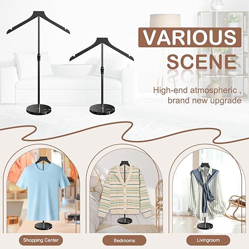 Miniatura 7 de OLV Torso de maniquí con base de mármol, soporte de exhibición de camisa ajustable de 18 a 34 pulgadas para tienda de vendedores, perchero de ropa