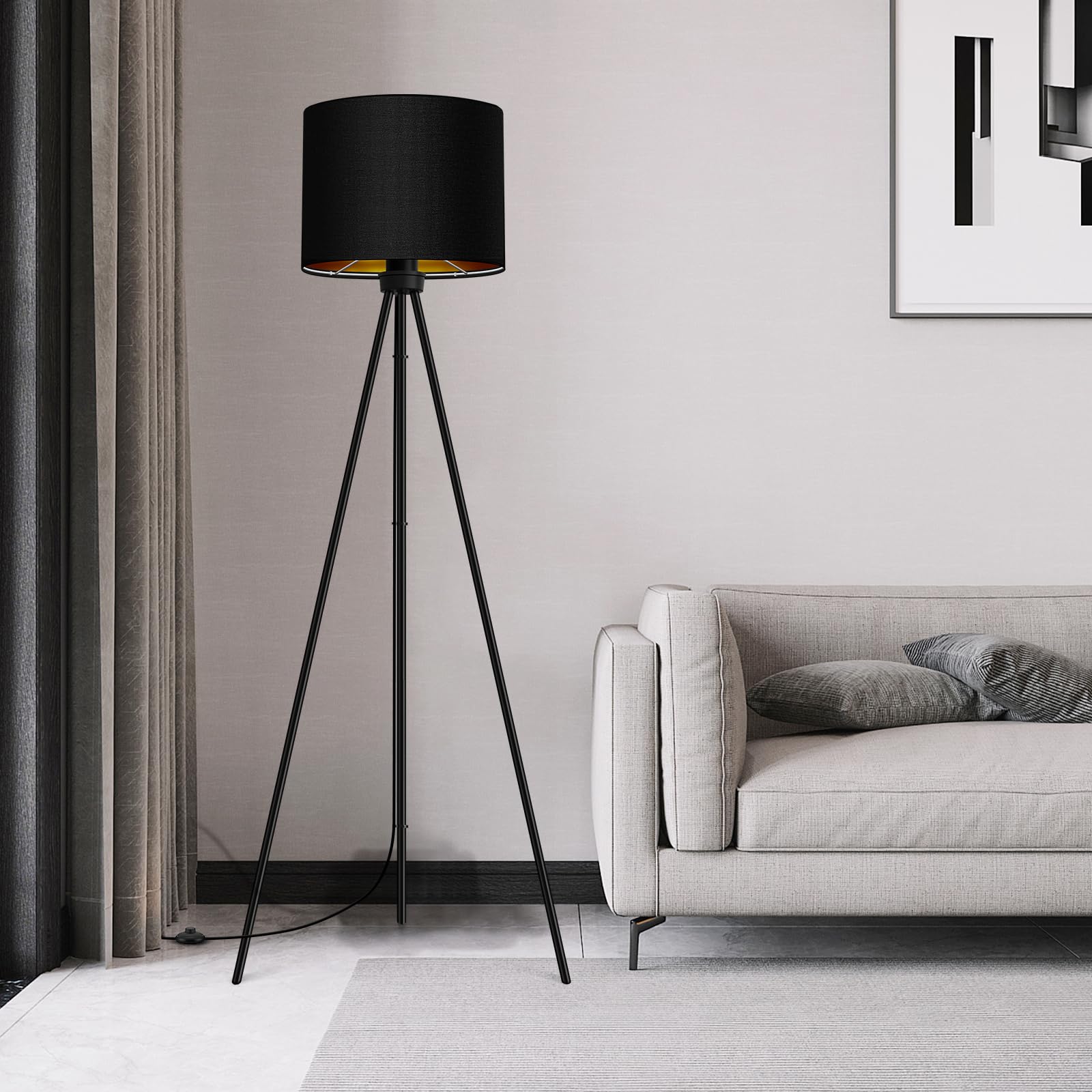 BBHome Stehlampe LED Dimmbar, Stehleuchte Moderne mit Dreibeinstativ aus Metall, Stehlampe Wohnzimmer für Wohnzimmer, Schlafzimmer, Arbeitszimmer, Büro