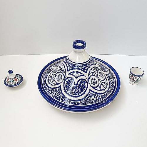 Customizable Moroccan Handmade Ceramic Tagine Pot for Cooking - Hand-Painted Pottery Tajine - Slow Cooker Clay Pot Moroccan Lip Pot Tajin Cookware