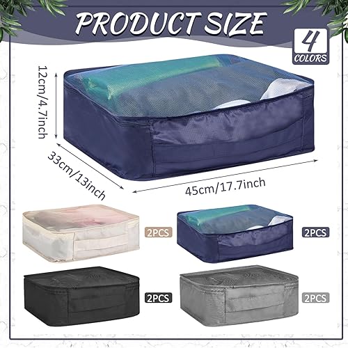 Miniatura 2 de Silkfly 8 cubos de embalaje XL para organizador de equipaje de viaje, maleta, bolsa de embalaje grande de alta capacidad, cubo de viaje de malla