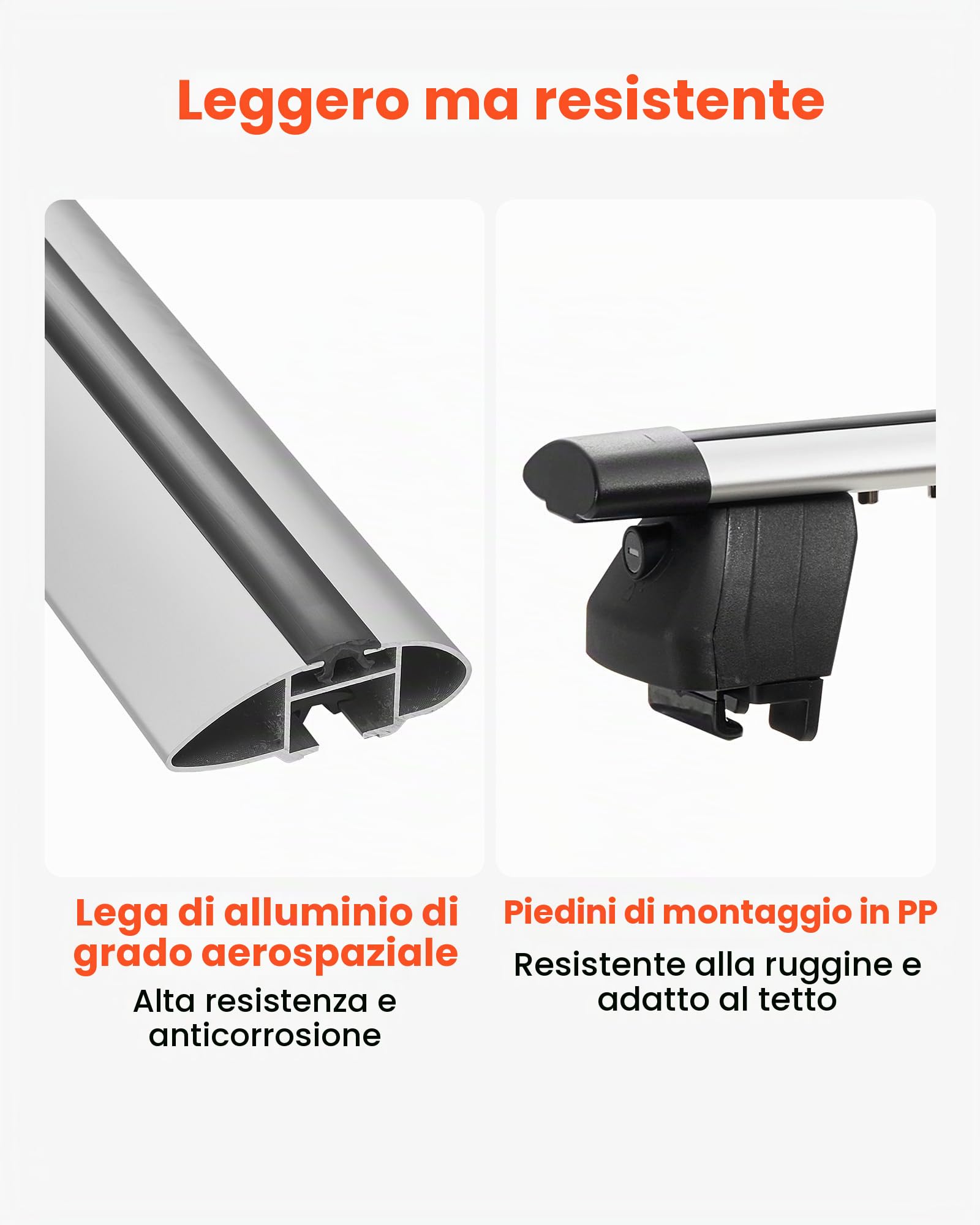 VEVOR Barre Trasversali da Tetto per Auto SUV, Portapacchi da Tetto Auto Carico max 90 kg Lunghezza 1200 mm, Barre 2 pezzi per Porta Bagagli Universali in Alluminio Bici Viaggio Campeggio Pesca