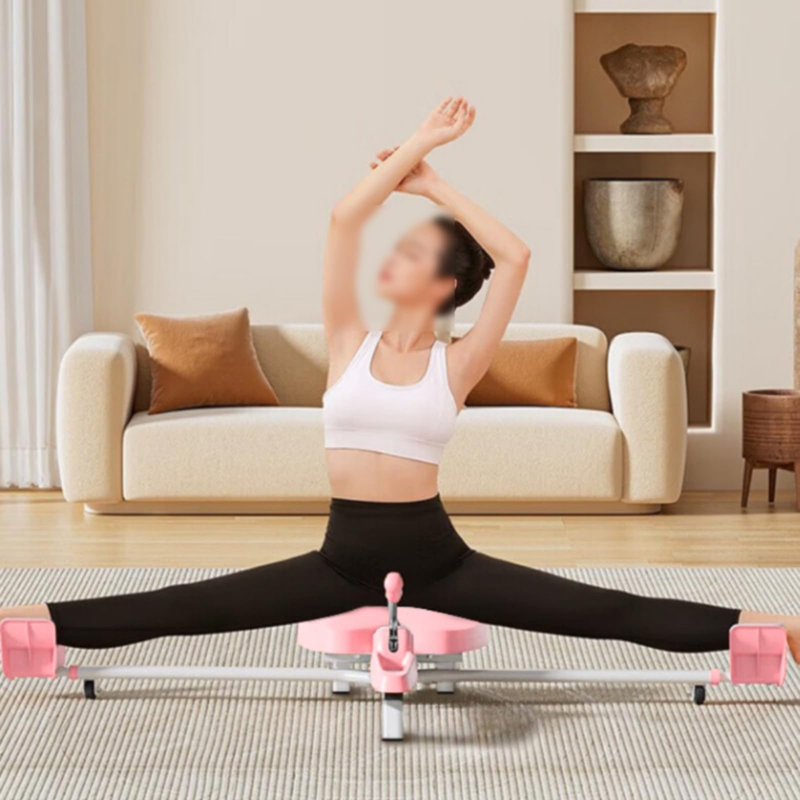 Ayuda para Entrenamiento de Flexibilidad Máquina de Estiramiento Dividido Aparato de Piernas Equipo de Cadera con Asiento Acolchado Apoyos para Pies y
