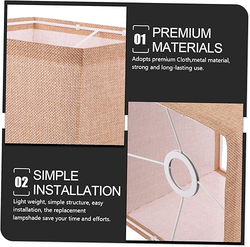 Miniatura 4 de DOITOOL Pantalla cuadrada de tela de repuesto elegante accesorio para lámparas de mesa, fácil de instalar, se adapta a bombillas para dormitorio,