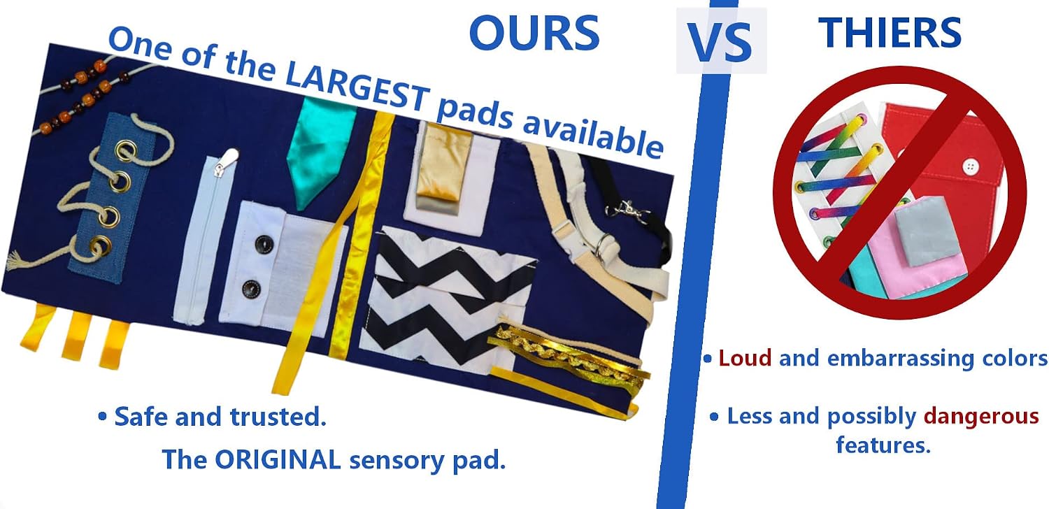 Memory Aid Fidget Sensory Pad with Activities for Help with Alzheimers, Dementia, Asperger’s, Autism, Anxiety, Dementia Products for Elderly