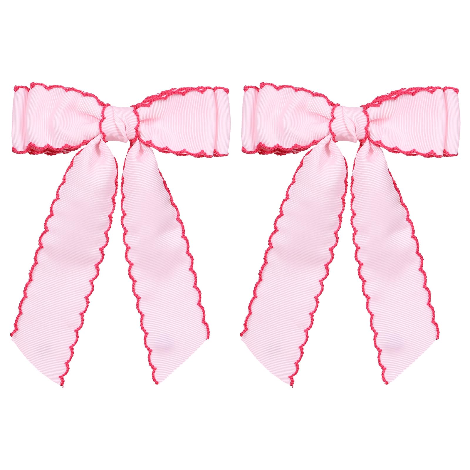 Haarspangen, Ripsband, 12,7 cm, handgefertigt, Haarschmuck mit Krokodilklemmen für Mädchen, Kinder, Frauen, Rosa mit Rosenrot