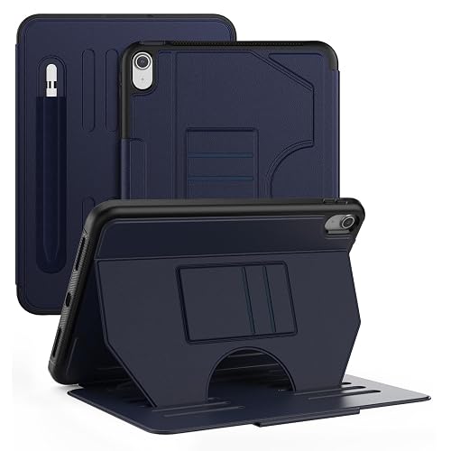 ProElite Cover Case for Apple iPad (A16) 11th/10th Gen (2025/2022) Case, Smart Magnetic Shockproof Protective Case with 5 Stable Stands with Pencil Holder for Apple iPad 11th/10th Gen, Dark Blue