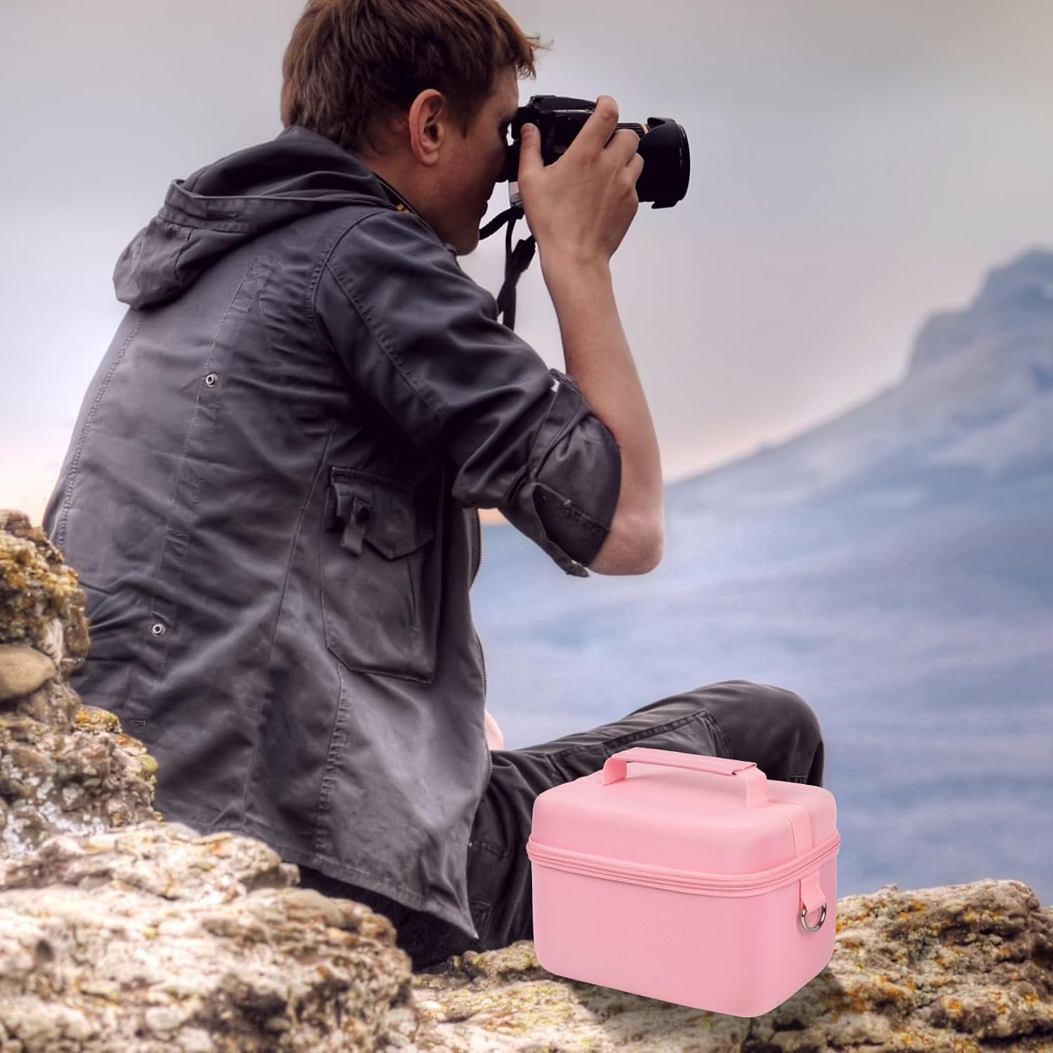 Digital Camera Case Compatible with Canon EOS Rebel T7/ 4000D/ T100 DSLR Cameras, Also for Sony Alpha a6400/ a6100/ a6700/ A6600/ a6300 Mirrorless, Holder for SD Card and More (Pink) - Image 9