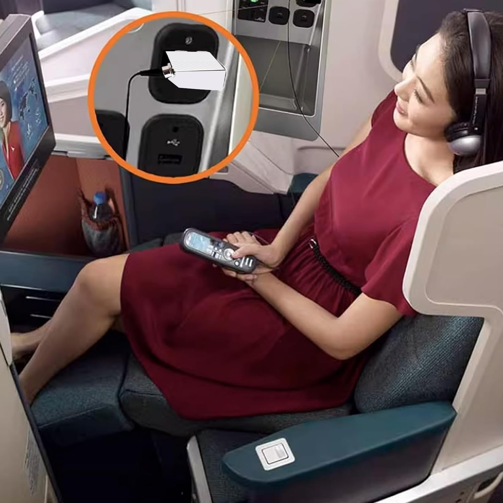 Ejoyous Adattatore per Cuffie per Aereo Convertitore per Cuffie per Compagnia Aerea in ABS Doppio Maschio da 3,5 Mm a Femmina da 3,5 Mm per i Viaggiatori Che Utilizzano Cablate per (4 pezzi)