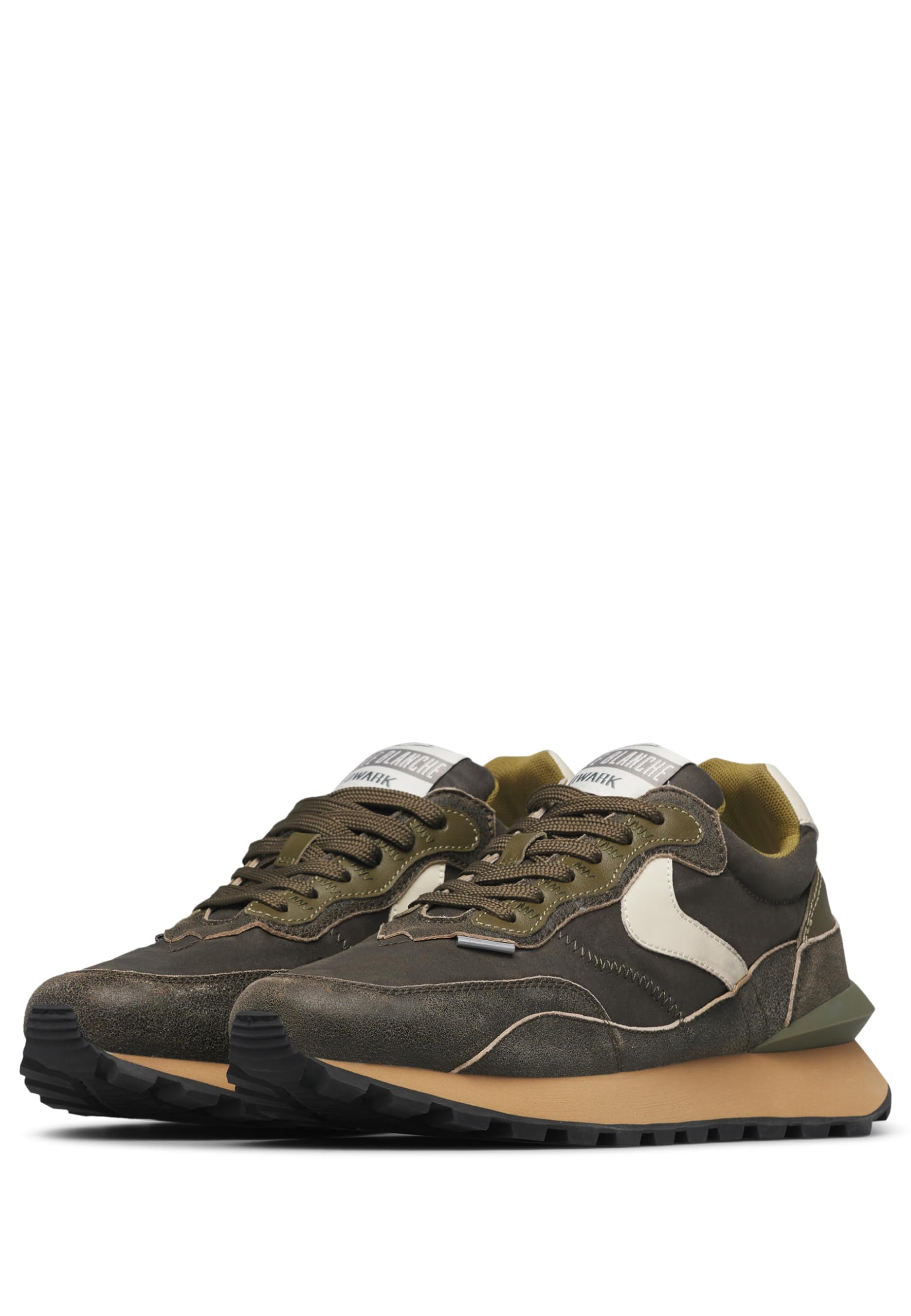 VOILE BLANCHE Sneakers de Cuero y Tela