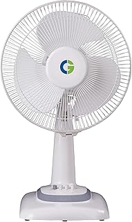 CG VHEG Table Fan 400mm | High Speed | Wider angle oscillation | 3 Speed setting | 100% copper motor | Rustproof blades | Elegant design | 2 Year Product Warranty | Cloud White