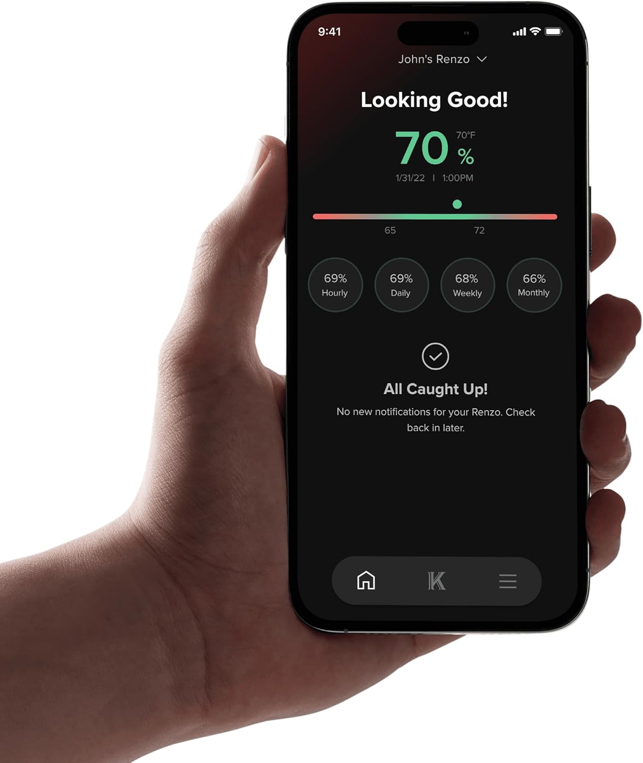 Klaro Valet - Smart Humidity & Temperature Hygrometer Sensor, App Notifications with Guided Seasoning, WiFi Bridge & Digital Display for 24/7 Remote Monitoring - Gold Finish (iOS & Android App)