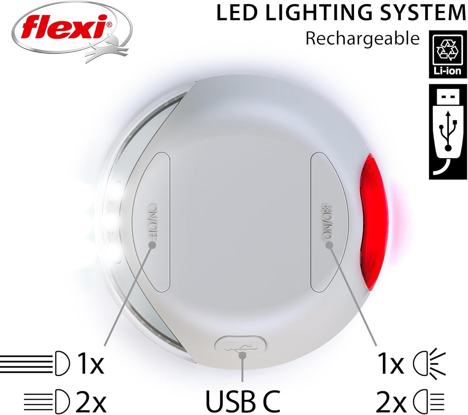Flexi - CFNZLS-551-HGR - Strap accessories - LED lighting system, light gray 4