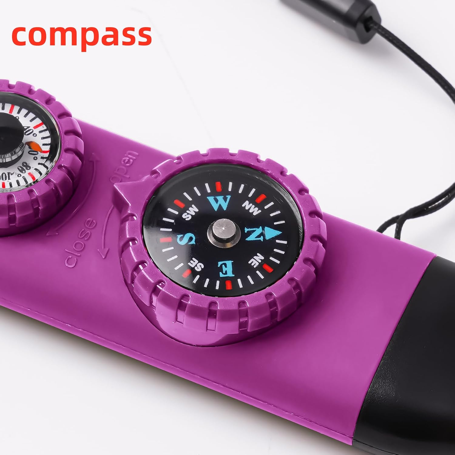 Emergency Survival Safety Whistle，Whistle for Kids with Lanyard,Compass,Thermometer,Ideal for Kayaking, Boating, Hiking, Camping, Climbing image 5