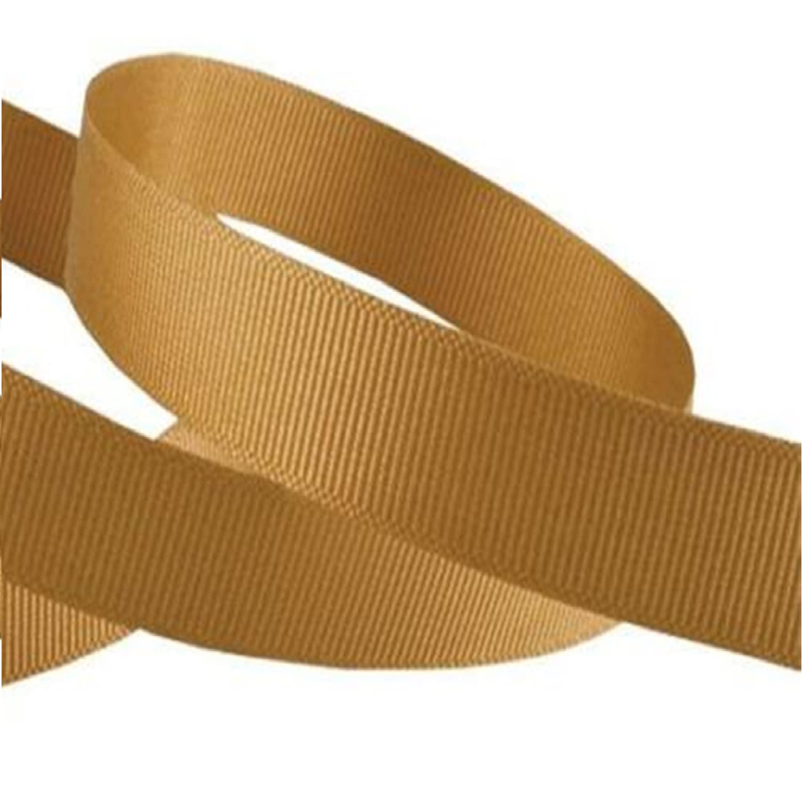 Grosgrain Ribbon -23 Meters / 25 Yards Rolls for Gifts Wrap Sew Party Decorations Events Wedding Christmas Crafts Bows DIY Bouquets Cake Double Sided Many Colours (38 mm X 23 Metre, Gold)