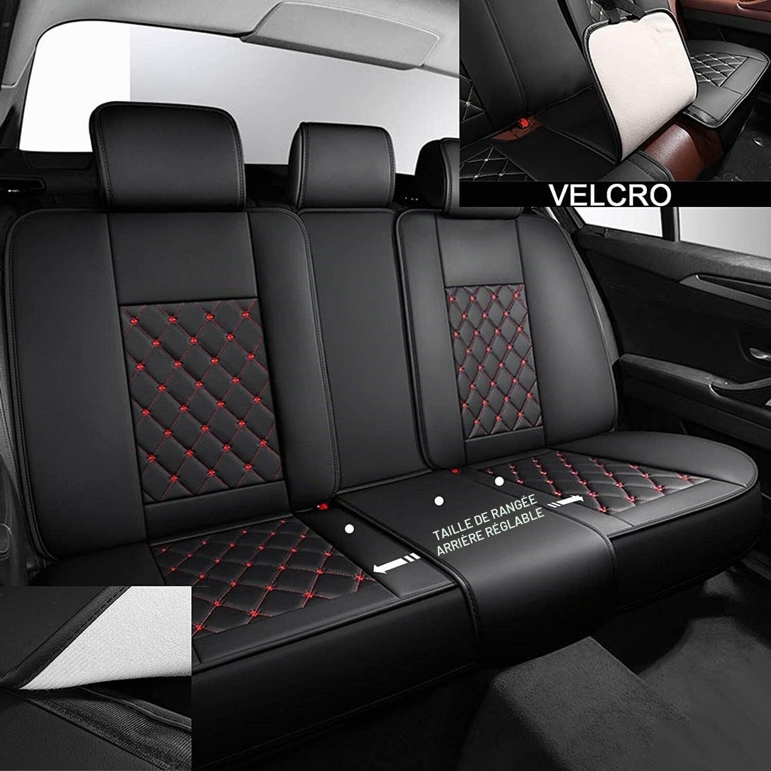 Housse de Siège de Voiture en Cuir Pour Renault Captur II I/Captur E-Tech 2.Gen/1.gen 2013 2014-2019 2020 2021 2022 2023 2024, Respirant et Housses de siège Avant et arrière en Cuir, 5 Places(Color:D(