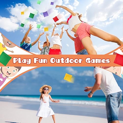 Miniatura 2 de Jerify 72 mini pufs para niños, a granel, mini bolsas de frijoles coloridos para lanzar niños, familia y adultos, juegos de patio al aire libre para