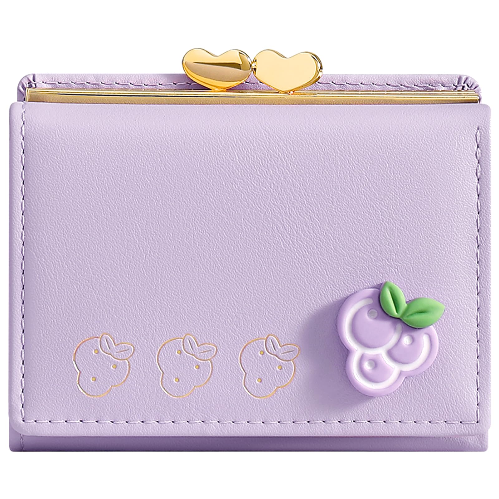 BIAOTIECute Juicy Couture Wallet PU Leather Small Purse Card Holder Trifold  Wallet for Women with ID Window, Lavender Purple, S, Rfid Wallet