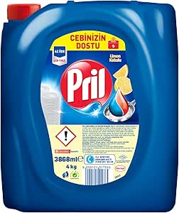 Pril Limon Kokulu Sıvı Bulaşık Deterjanı 1 x 4 KG, Limon 4kg