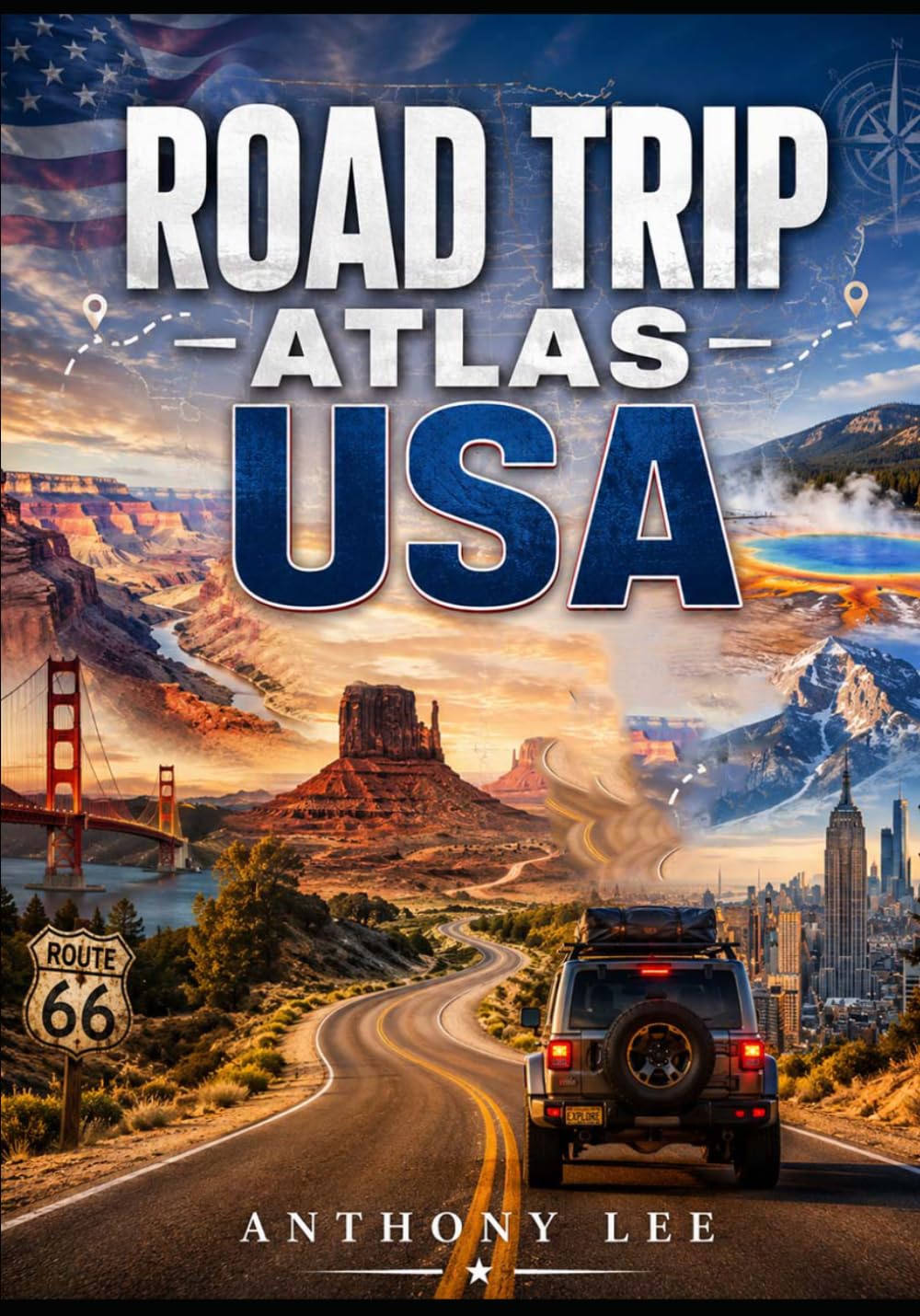 Road Trip Atlas USA: Detailed Maps with Scenic Routes, Itineraries, Points of Interest and Travel Planning Tools for Structured Road Trips