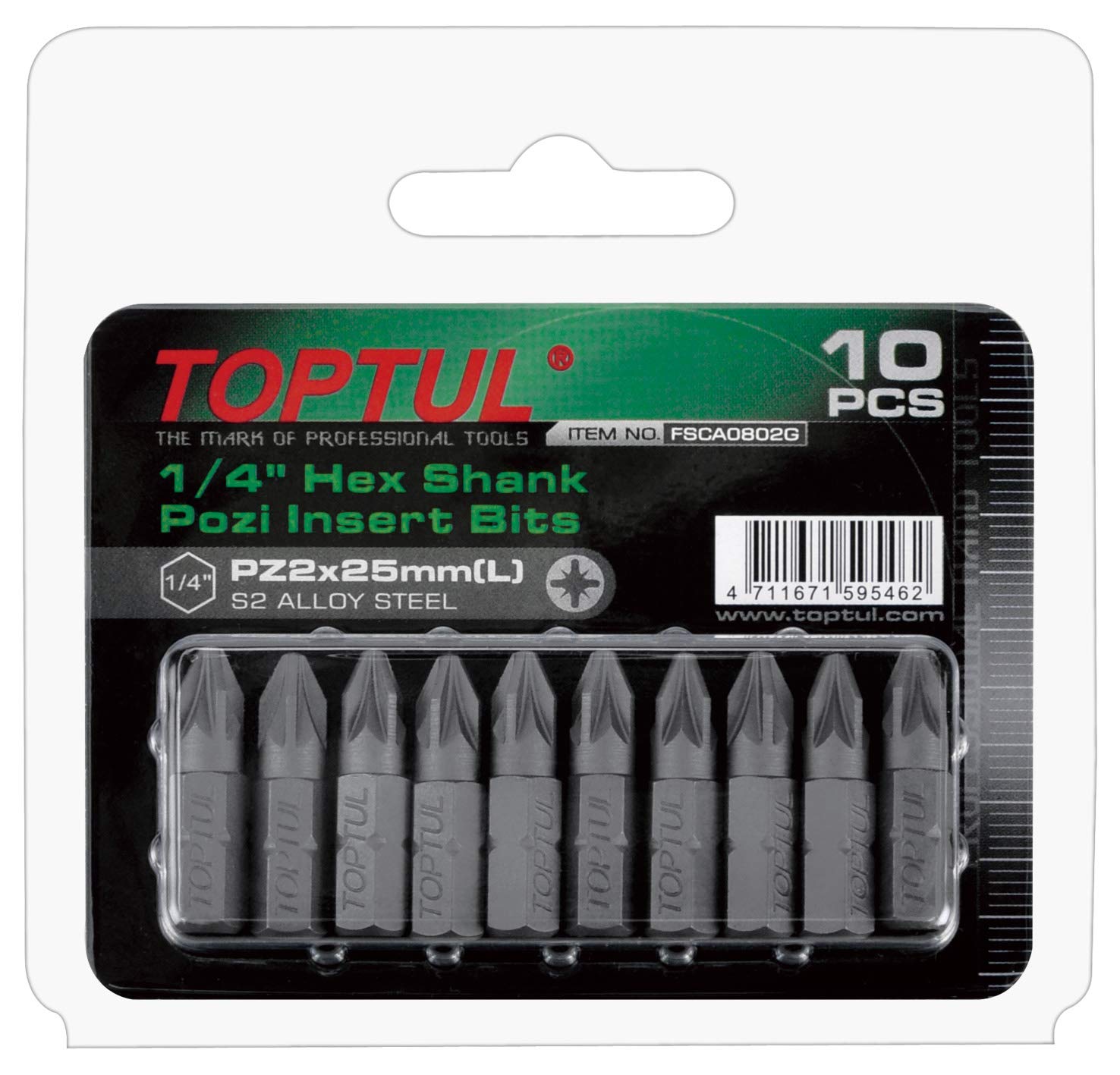 Toptul FSCA0803G 1/4 Hex Shank Pozi Insert Bits (B0142E9S1G) Amazon Price History, Amazon Price Tracker