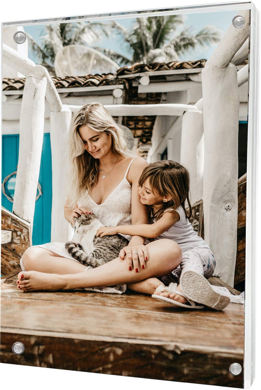 CREATIVE PLANET 4R Clear Acrylic Photo Frames - Elegant Tabletop Picture Frames with Stand