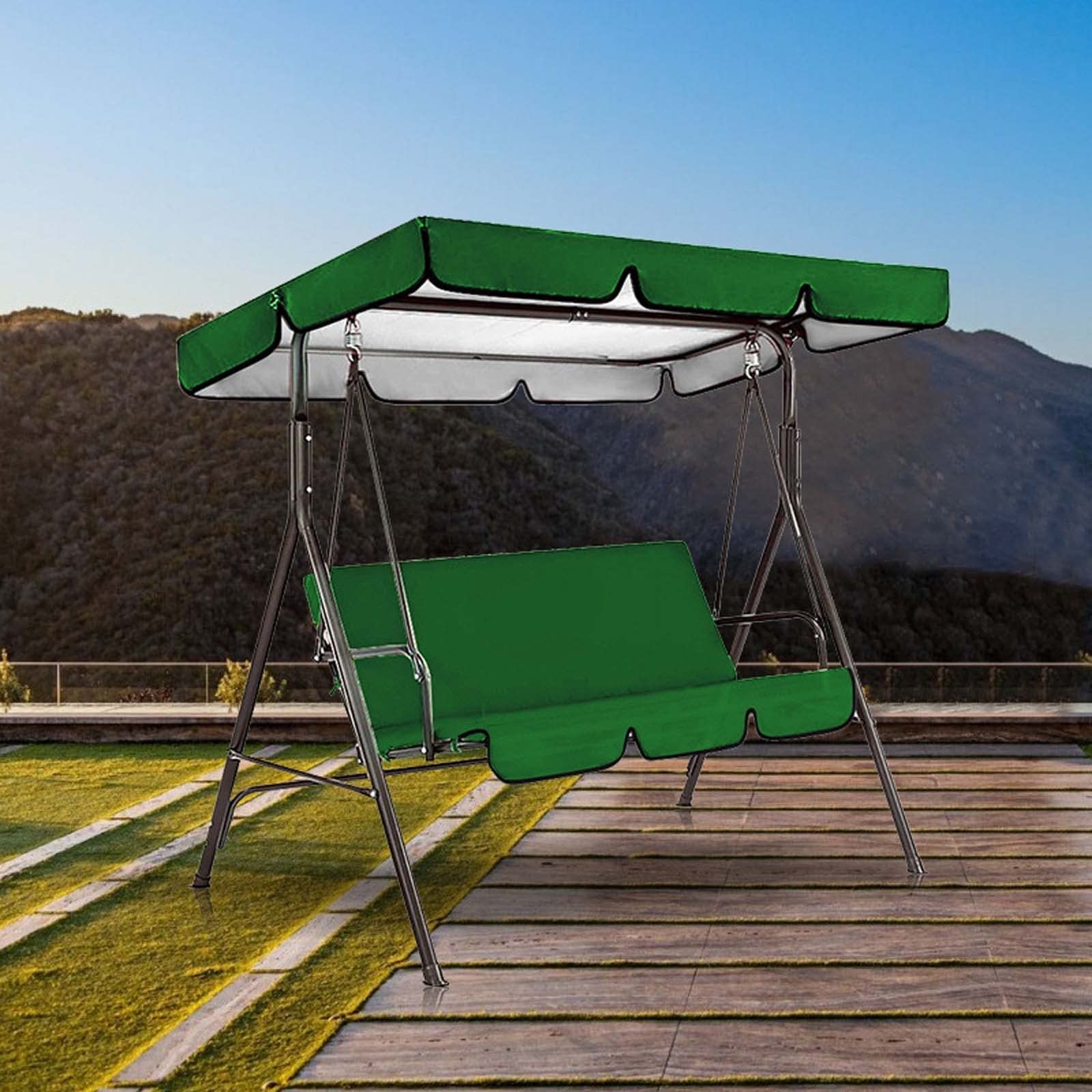 Ensemble de housses de rechange pour balancelle – Housse de protection supérieure imperméable aux UV pour balancelle d'extérieur – Auvent de rechange durable et résistant aux intempéries