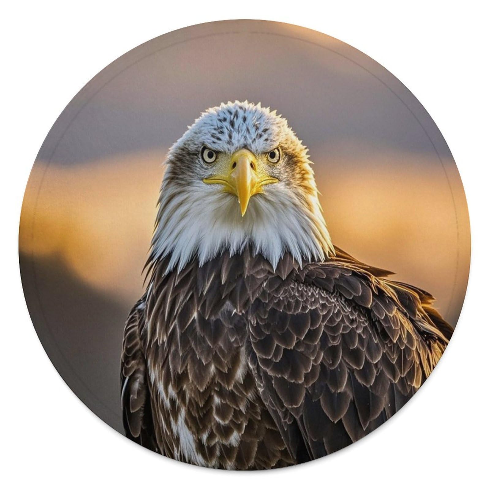Couverture en peluche douce thermique imprimée aigle et coucher de soleil