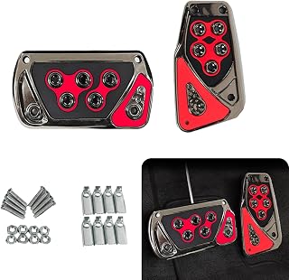 2 PCS Nonslip Car Pedal Pads, Automatic Transmission Brake Pedal Cover, Auto No Drilling Accelerator Pedal Covers, Universal Interior Replacement Accessories for Most Cars Vehicles (Red)