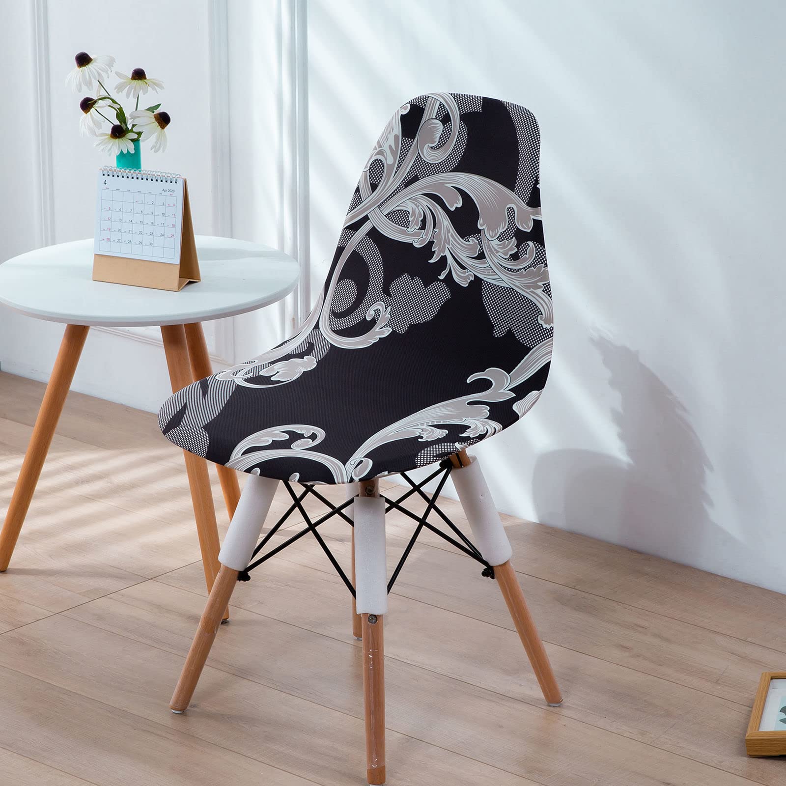 Coprisedie Elasticizzati Con Schienale - Set 4 Pezzi Stile Scandinavo Per Cucina E Ufficio - Foto 8