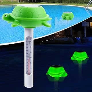 KingSom Floating Pool Thermometer,Solar Turtle Pool Thermometer Floating,Easy to Read Pool Temperature Thermometer at Night,Pro Pond Thermometer,Floating Water Thermometer for Hot tub,Spa-1PC