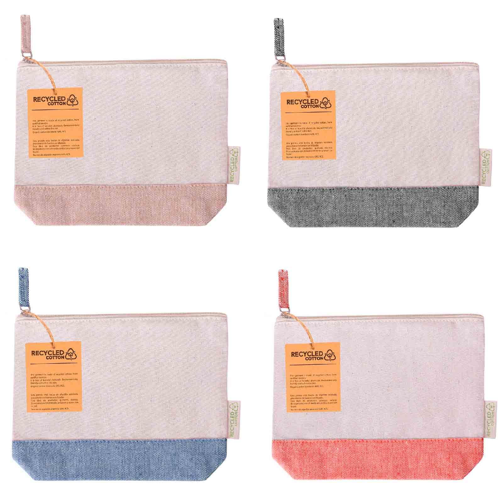 ADRI - Estuche Neceser Bicolor para Detalles, Bolsa con Cremallera de algodón Reciclado para Pintar o Personalizar. 23 x 18 x 8 cm. Bolsas Neceser de Viaje (Variado, 30)